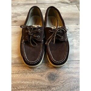 Sperry Top Sider Bluefish 2 Eye Leather Brown Tan Plaid Size 7.5M Women's